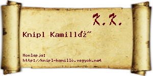 Knipl Kamilló névjegykártya